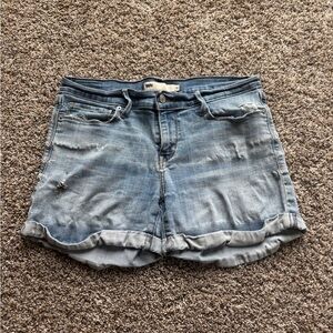 Levi's Light Blue Distressed Denim Shorts